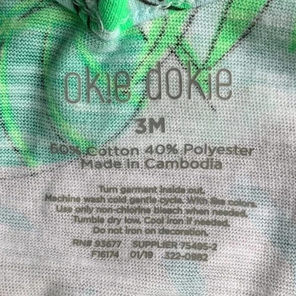 Okie Dokie Floral Infant Baby Girls Top 3 Months NWT - Picture 5 of 5